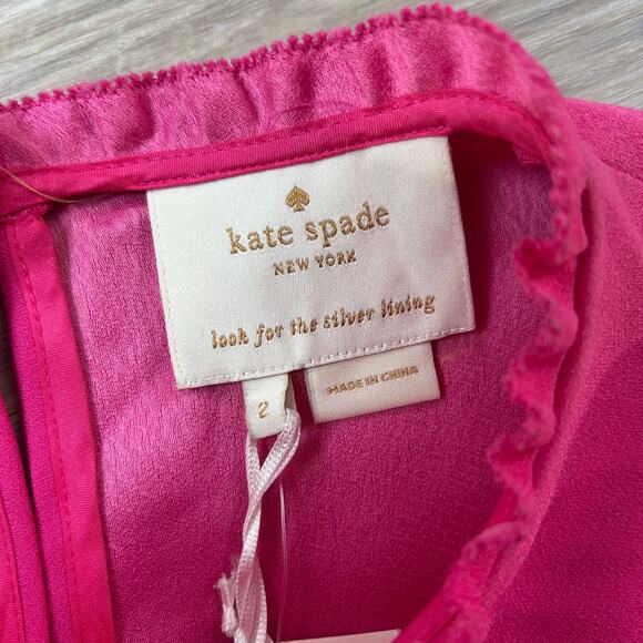 NWT Kate Spade Pink Ruffle Collar Mini Dress – Mod Shift Cocktail Look - Picture 8 of 9